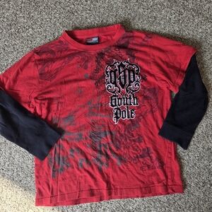 Y2K Southpole YOUTH grunge skater double long sleeve tee shirt Thermal (7-8)